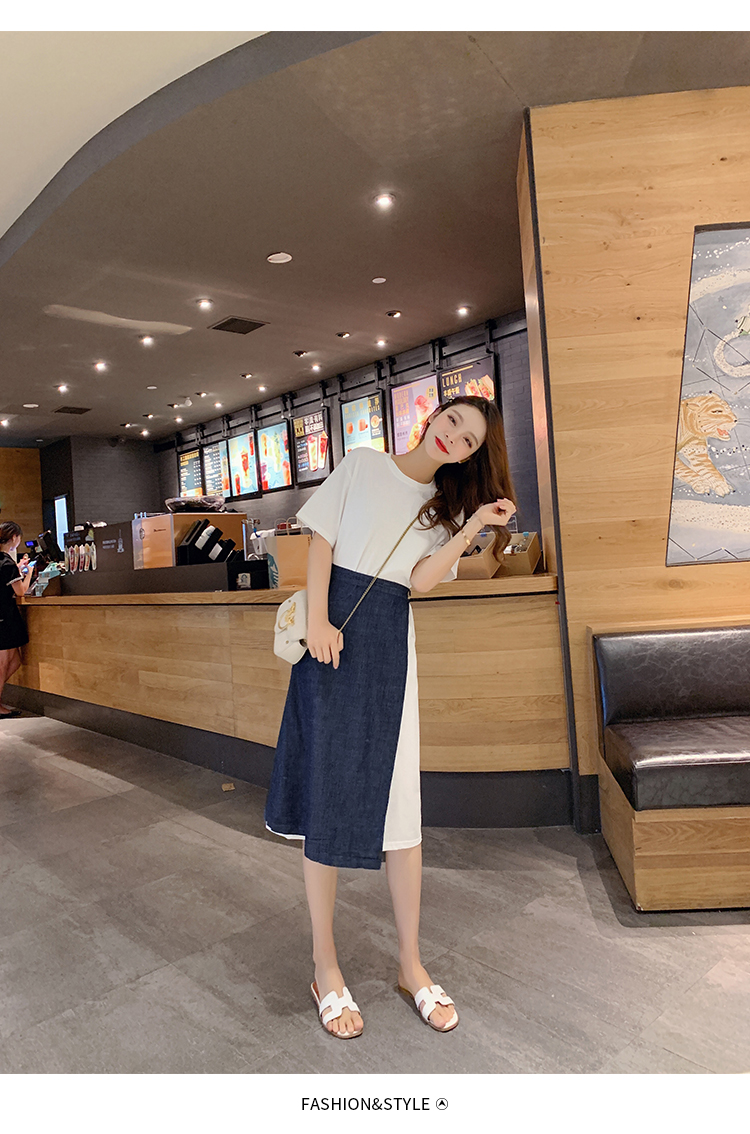 VK旗艦店 韓國風小清新修身百搭套裝短袖裙裝