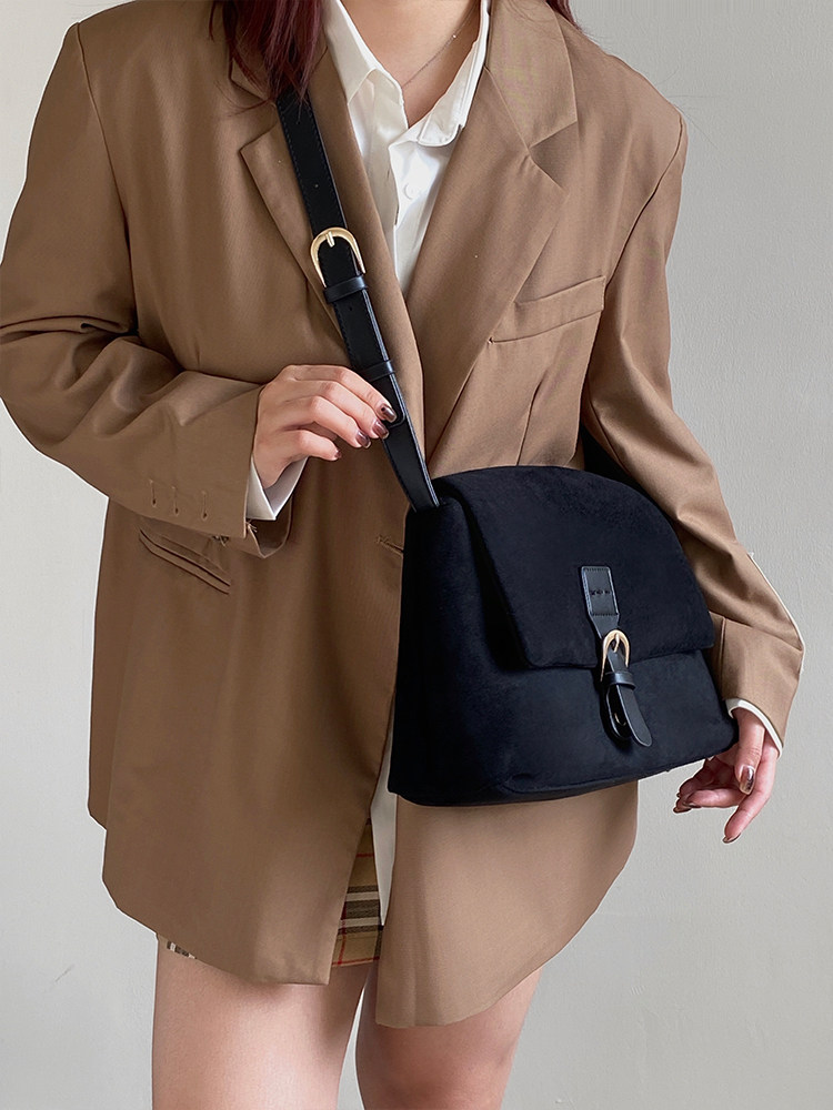 Damen Samt Schultertasche Im College Style Für Die Schulter_voghion.com