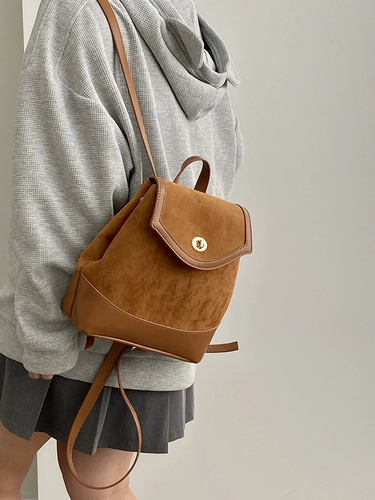 Демисезонная замшевая сумка, рюкзак для приставной кровати, портативный замок, в корейском стиле