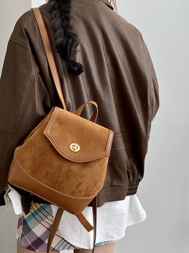 Демисезонная замшевая сумка, рюкзак для приставной кровати, портативный замок, в корейском стиле