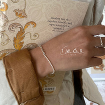 TWOR STUDIO original design simple fashion s925 silver pure handmade natural pearl couple bracelet female