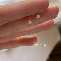 TWOR simple and small American 14K gold gold lavender purple natural pearl small earrings