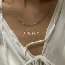TWOR original streamer series handmade s925 silver winding American 14K gold gold double necklace cold niche