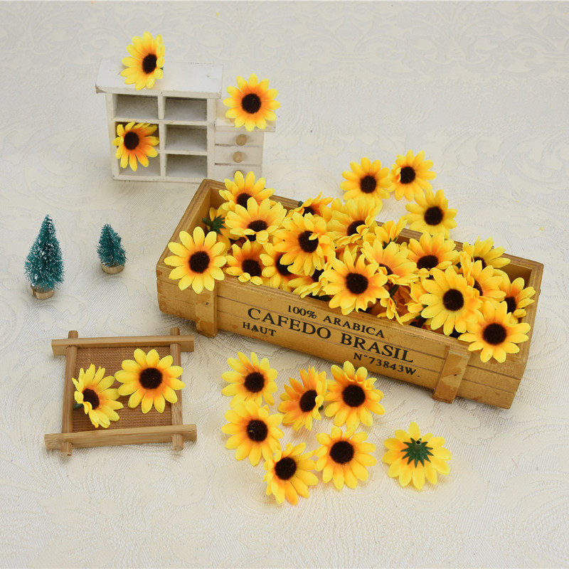 Simulation DIY flower ring material sunflower sunflower handmade decorative flower head silk flower flower arrangement accessories