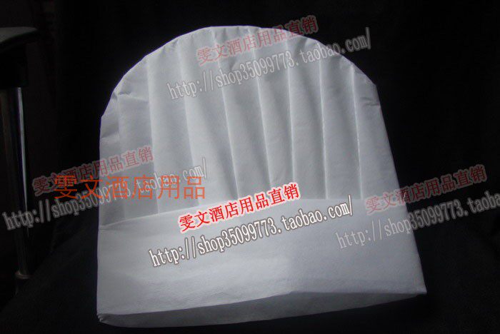 Wen Wen Cuisine long hat thickened hat unwoven cloth hat disposable chef's hat thick hat 20 top a pack