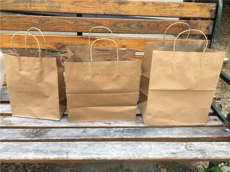 Multi-specification delivery kraft paper bag delivery packaging bag square wide bottom protection kraft paper bag baking paper bag