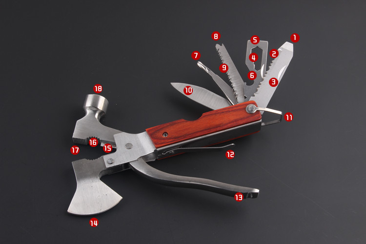 Đa công cụ ngoài trời survival tool rìu búa đa mục đích kìm an toàn búa tự động nguồn cung cấp folding knife kết hợp