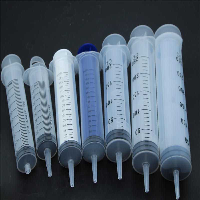 Syringe large capacity hand-push plastic needle tube with hose 100ML150ML200ML250ML300ML500ML