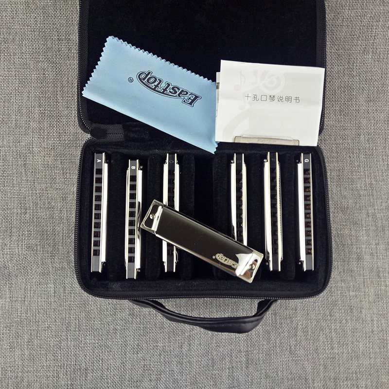 East (EASTTOP) 10-hole blues advanced harmonica gold and silver (7-tone set optional tune)