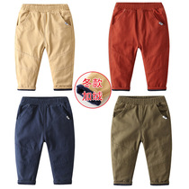 Boy pants plus suede thickened 2022 new Korean version children autumn and winter style baby casual pants winter dress childrens trousers