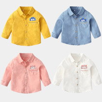 Boys shirt long sleeve cotton spring and autumn 2021 New Korean tide childrens clothing spring baby shirt