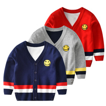 Children knit cardiovert spring autumn 2022 new Korean version children foreign air pure cotton jacket baby blouse boy sweater