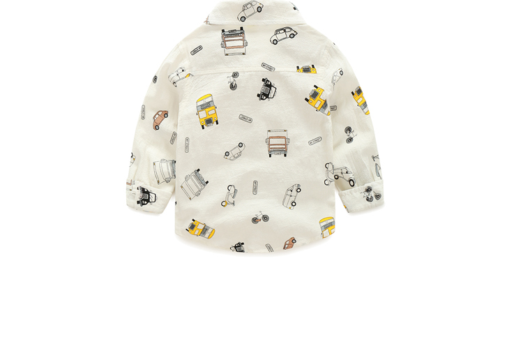 Áo sơ mi nam trẻ em cotton dài tay 2018 xuân hè mới Hàn Quốc cho bé phim hoạt hình thời trang áo sơ mi bé trai size đại