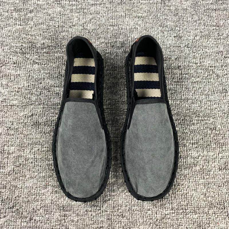 New all-match men's shoes breathable flat PU small leather shoes Doudou shoes spirit guy Xishan cloth shoes handmade slip on
