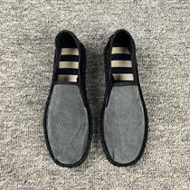 New all-match mens shoes breathable flat PU small leather shoes Doudou shoes spirit guy Xishan cloth shoes handmade slip on