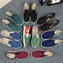 Old Beijing cloth shoes mens canvas shoes breathable casual trendy shoes Xishan flower cloth shoes corduroy lazy shoes driving shoes