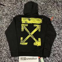 OFF-WHITE C O VIRGIL ABLO 19fw Gold SPRAY spray ink arrow Hoodie Pullover Sweater