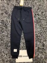 Spot THOM BROWNE TB 19fw Blue White Side color bar sports trousers casual pants