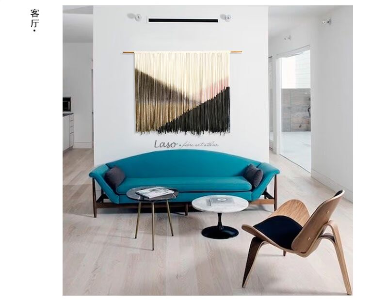 Laso phong cách Bắc Âu dệt tay thảm trang trí, phòng ngủ màu bức tranh nền sofa trang trí phòng mô hình khách sạn - Tapestry thảm tranh treo tường