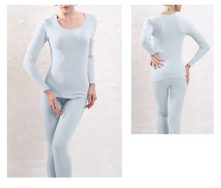 Chất lượng mỏng phần cotton nhiệt đồ lót xà cạp quần nữ mùa thu quần dài đáy áo sơ mi cổ tròn Slim phù hợp đồ lót nữ