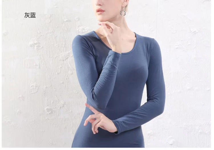 Chất lượng mỏng phần cotton nhiệt đồ lót xà cạp quần nữ mùa thu quần dài đáy áo sơ mi cổ tròn Slim phù hợp