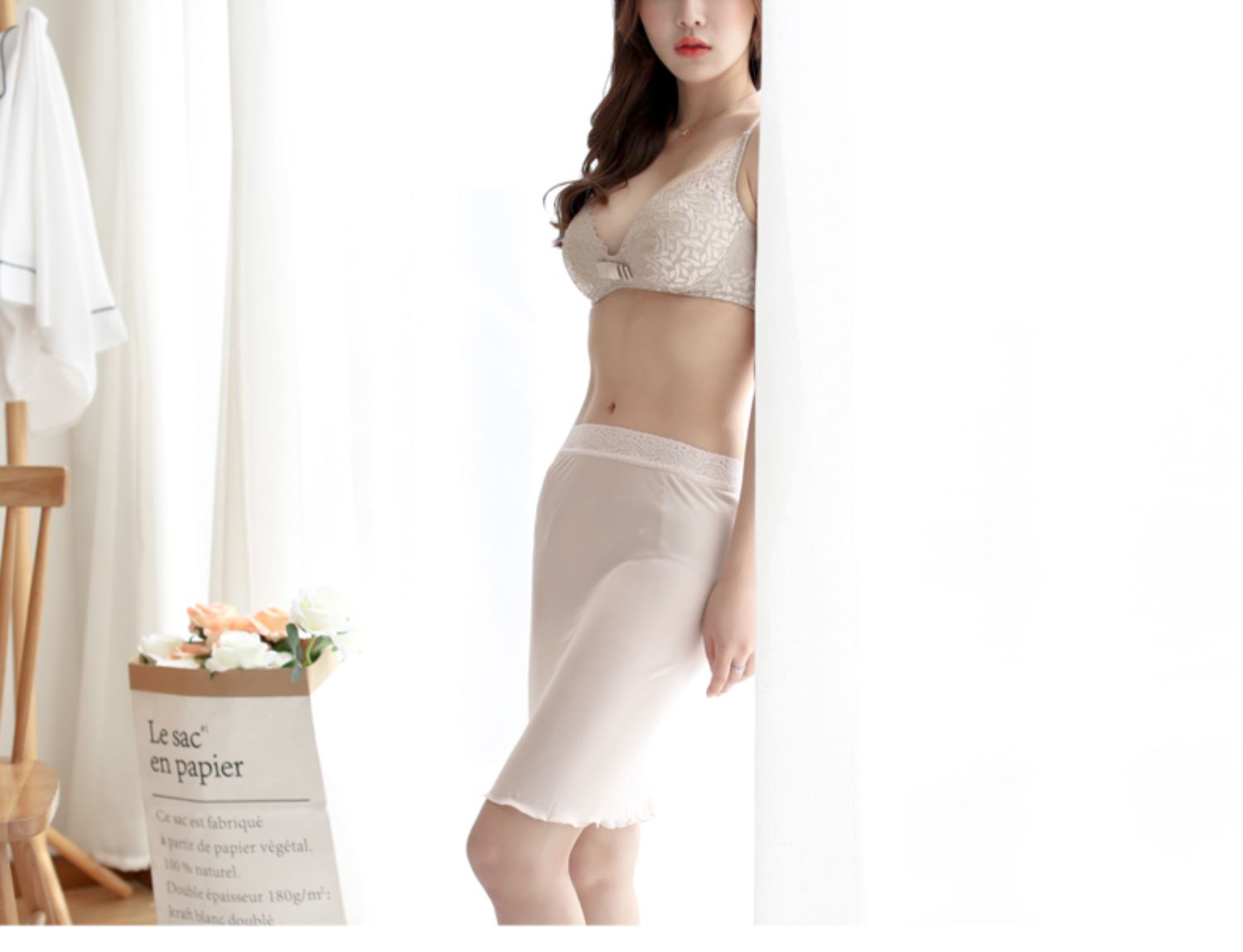 Mùa hè mới lót lụa váy cao eo váy váy váy nữ bước dưới váy lụa chống sáng - Váy chân váy hoa nhí dáng dài