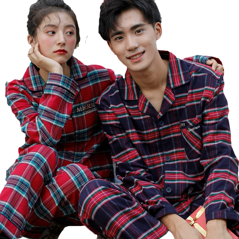 Bộ đồ đôi lưới màu đỏ lễ hội mùa thu và mùa đông bằng vải nhung cho bé trai và bé gái
