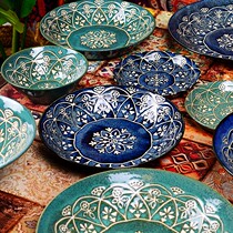 Erandil Japan imported ceramic tableware Moroccan style hotel household dishes rice bowl soup bowl set