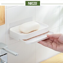 Nachuan Wei bathroom non-hole wall drain soap rack soap holder soap box with water tray sponge wipe shelf