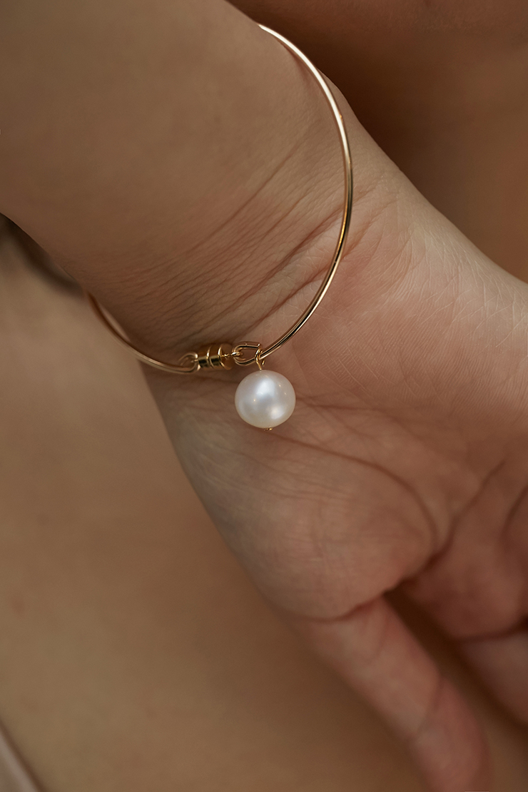Dan `retro hand made [Golden Bean] Mỹ nhập khẩu đậu vàng Bắc Âu retro trang sức đơn giản khí chất vàng vòng tay lv