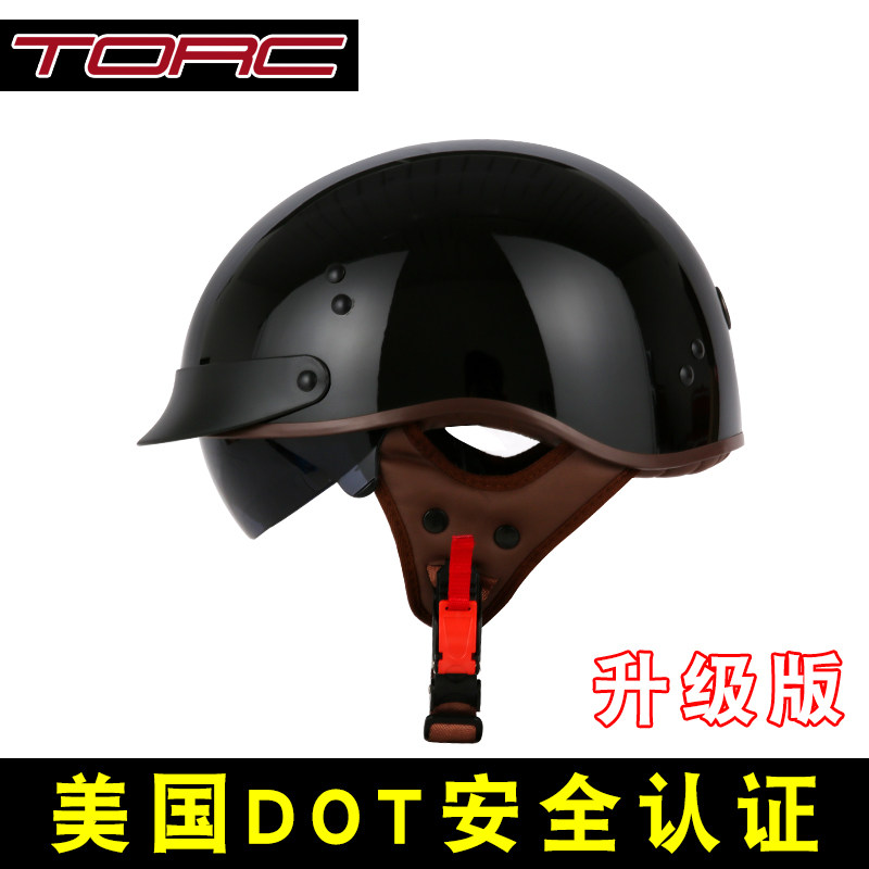 American TORC Retro Locomotive Safety Helmet Male Locomotive Semi-Capsized Summer Taipan Helmet Female Electric Vehicle Lads Armor Half Armor