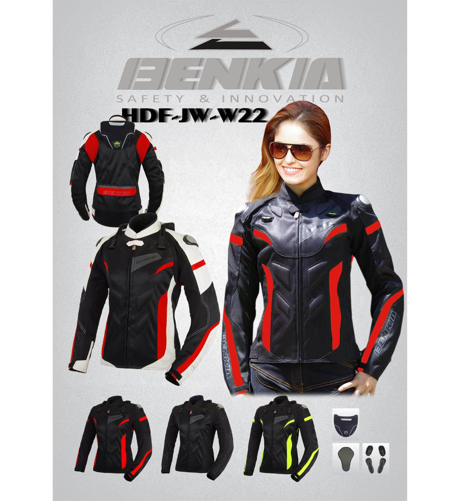 Benkia male and female models W78 spring autumn and winter warm locomotive riding clothes W22 Summer mesh breathable anti-fall jacket
