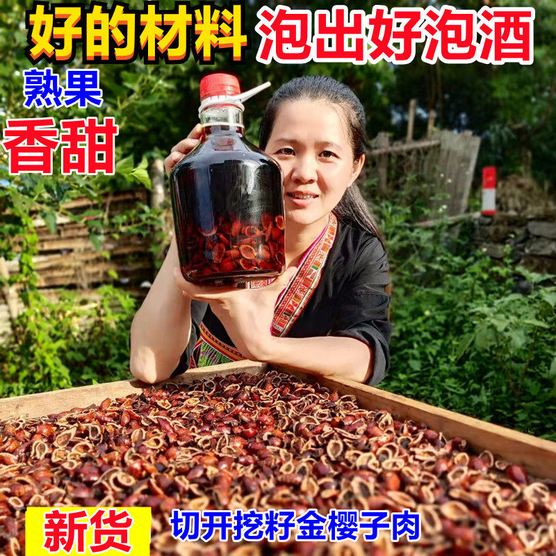 Deseeded Golden Cherry Seed Dry Goods Wild Fresh Golden Yingzi Prickly Pear Premium Soaking Wine Material Male Chinese Herbal Medicine 500g
