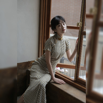 Jasmine cheongsam spring and summer short sleeve full open long retro daily silk cotton old cheongsam old cheongsam