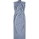 Летнее цветное ципао, жасминовый принт, длина миди, китайский стиль