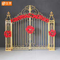 Bailiwick Wedding Prop Dai Iron Door Wedding Arch Romantic Flower Door Wedding Happy Door Wedding Photography Prop Outdoor