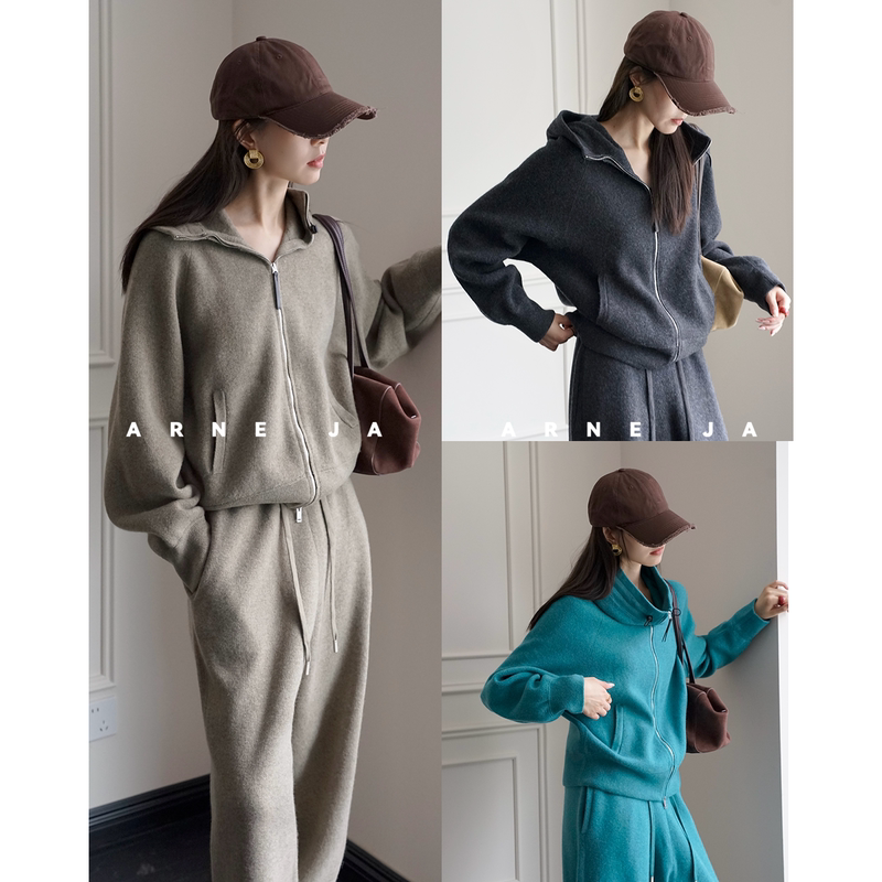 「Arne Ja」Relaxed and Stylish Fine Merino Wool Warm Air Sweatshirt Set W27116686