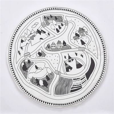 Ковер, нескользящие хлопковые детские качели для ползания, детский круглый игровой коврик, подвесная корзина