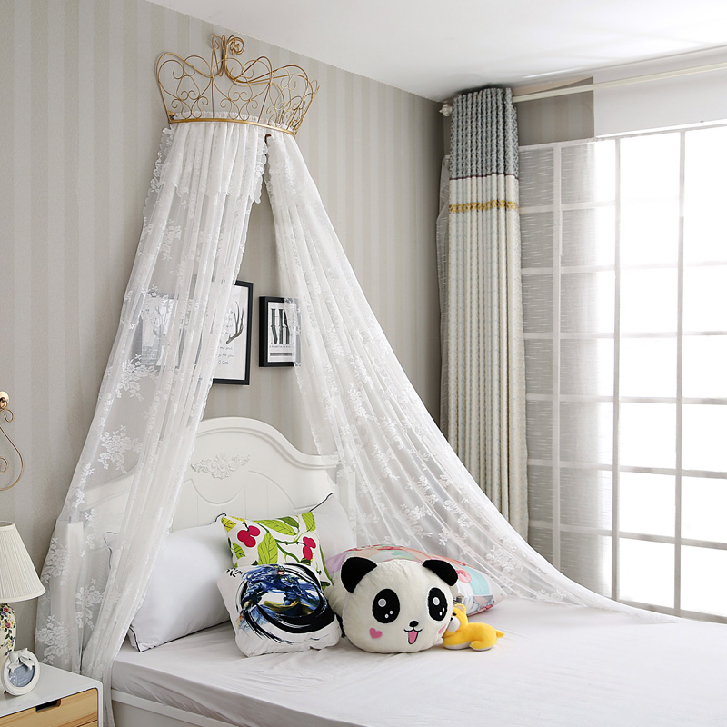 Princess Decorative Yarn Curtain bed Mantle Beauty Salon Hotel Folk Hotel Decorative curtain yarn tent white adorable background yarn curtain with frame