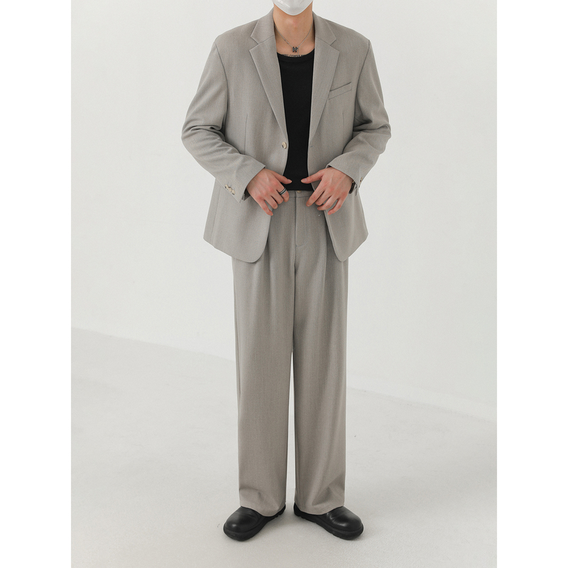 Zpz High-End Stylish Casual Suit Set Men's Blazer Trendy Autumn Korean Style Loose Straight-Leg Suit Pants