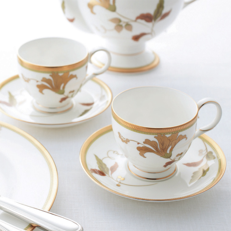 Japan Noritake Noritake Islay Embossed gold bone China Teacup dish to cup Coffee cup dish gift box spot