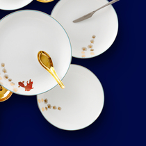  LEGLE France LIGU invited moon goldfish to play in the water Imported ceramic plates plates flat plates display plates