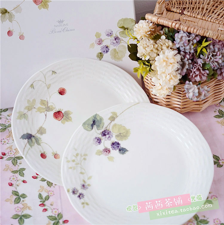 Spot Japan narumi minnitus lucys garden Lucy garden bone porcelain plate dinner plate pair 24cm