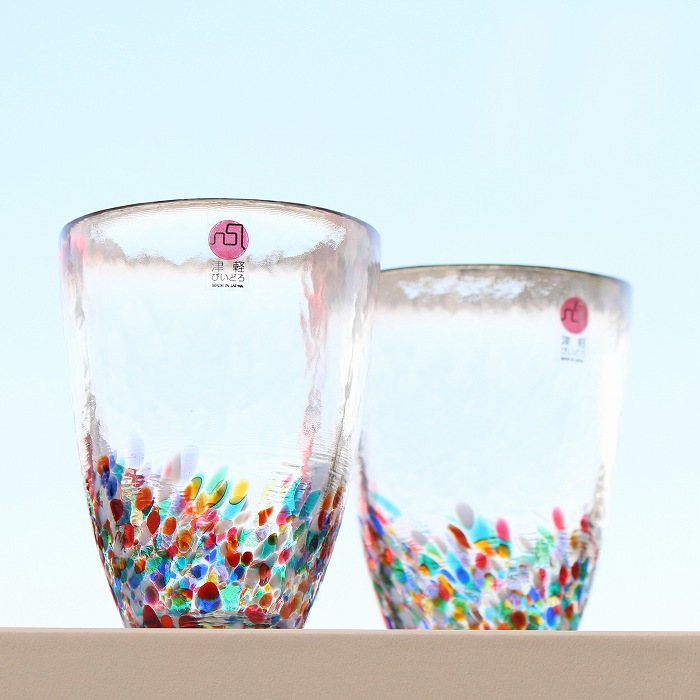 Spot Japan imported Ishizuka glass Tsugaru handmade color crystal glass Water cup Flower tea cup Cold tea cup