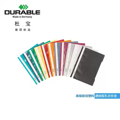 German original imported office supplies durable Dubao durable plastic transparent double hole folder (white)