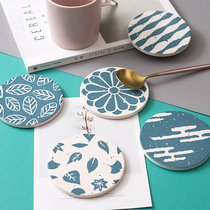 Japanese style diatom mud coaster diatomaceous earth absorbent pad tea coaster humidity control pad cork insulation pad anti-scalding and anti-slip