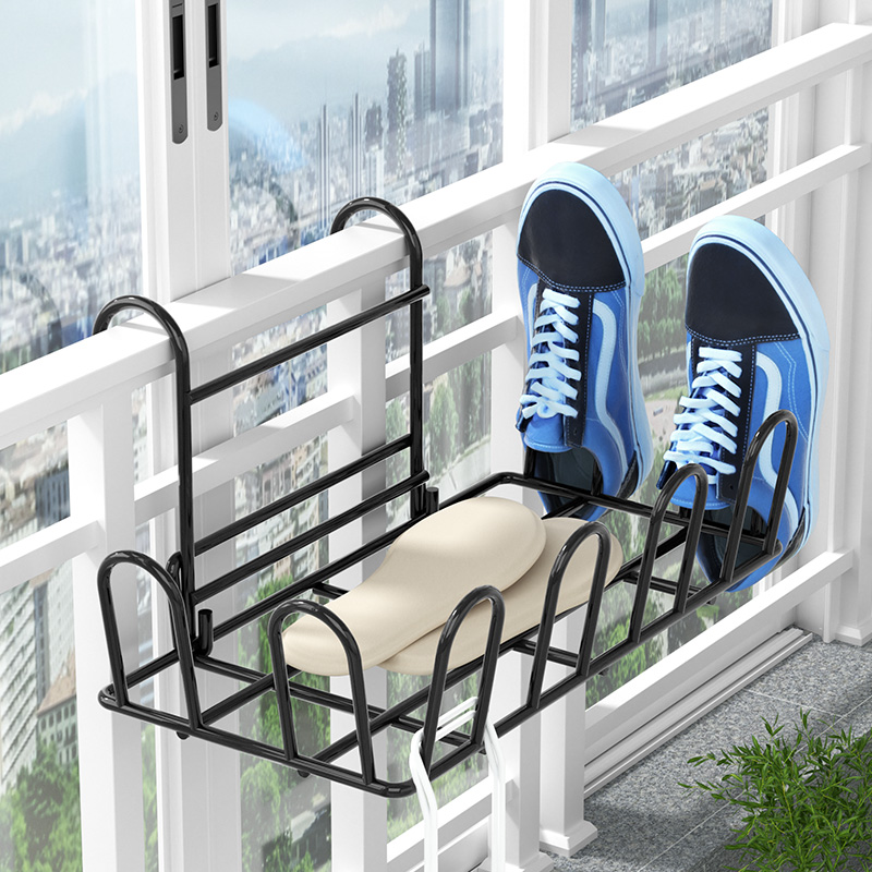 Balcony Tanning rack Shenzer Anti-theft window guardrails Windows Clotheshorse Windows Windowsill Outdoor Airing Sandal Shelving-Taobao