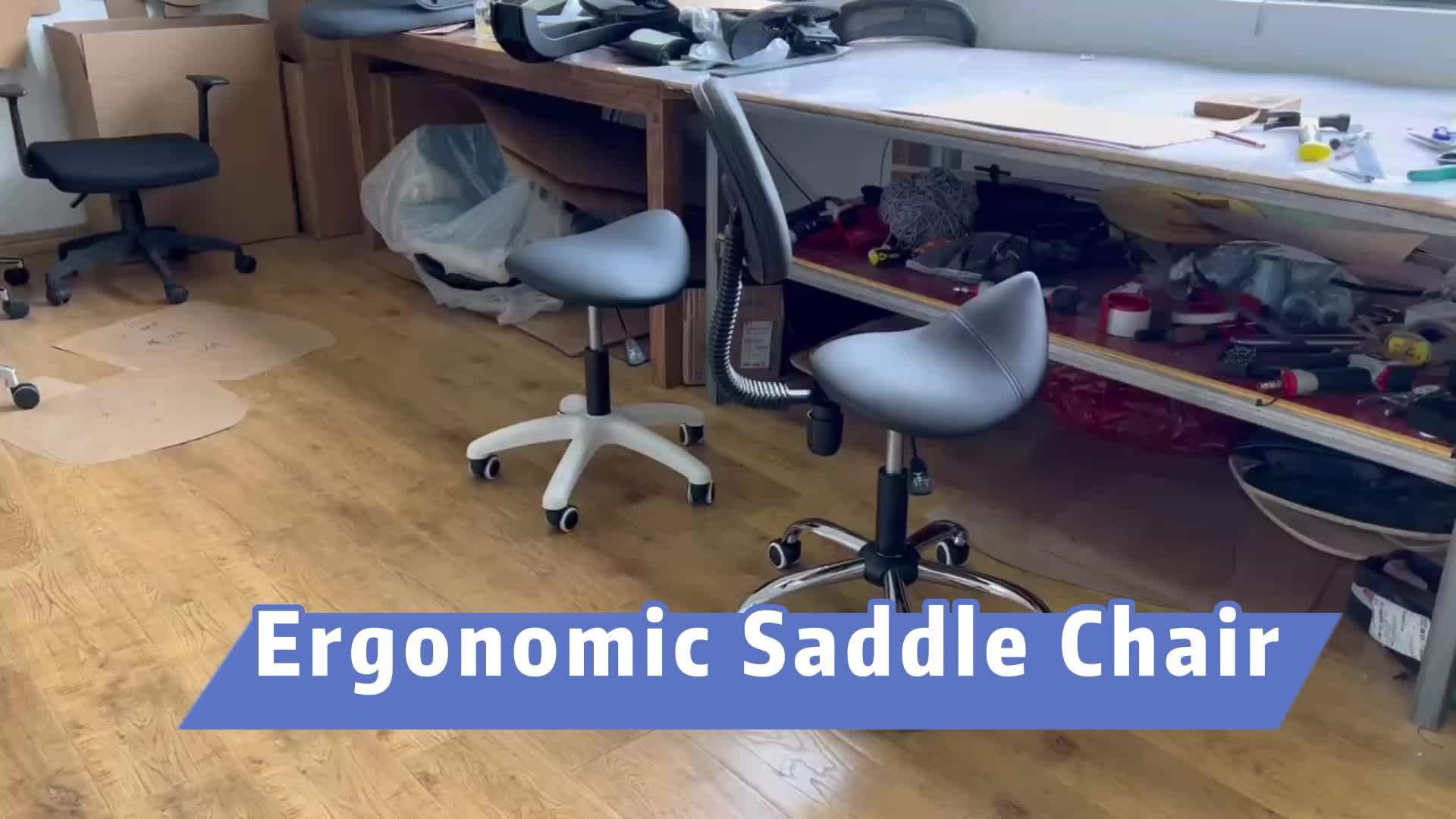 Hydraulic Height Adjustable Pneumatic Rolling Saddle Stool Artist Work