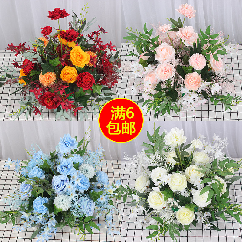 New wedding road lead flower narcissus potted flower small fresh indoor T table flower arrangement background welcome area flower point