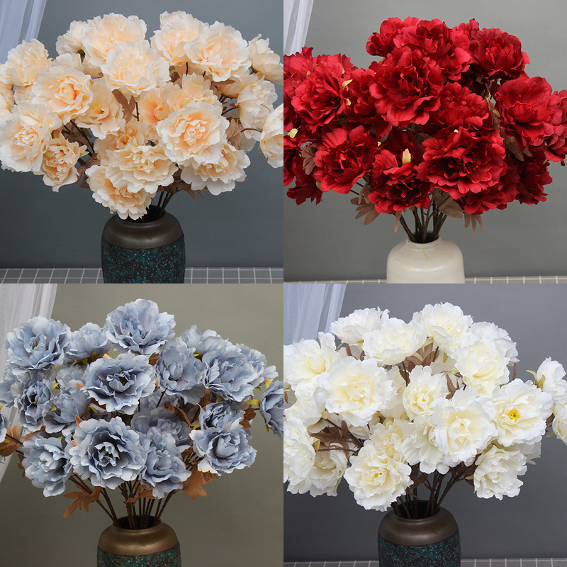 Wedding Celebration simulation Flower Peony Orange Orange Orange Blossom flower wedding flower wedding flower wedding flower arrangement Decorative Fake Flowers Road Leading Flowers-Taobao